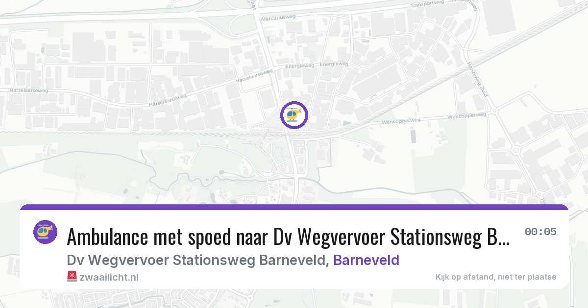 Ambulance met spoed naar Dv Wegvervoer Stationsweg Barneveld in Barneveld — 6 jul 2026