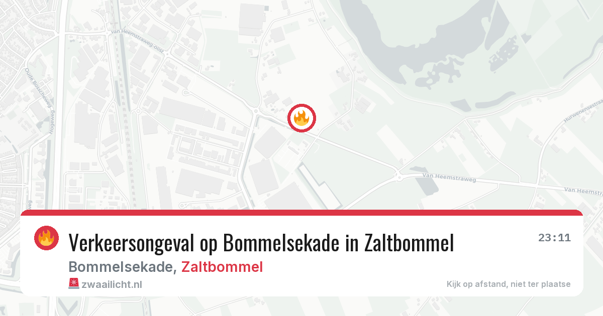 Verkeersongeval op Bommelsekade in Zaltbommel — 20 mrt 2026