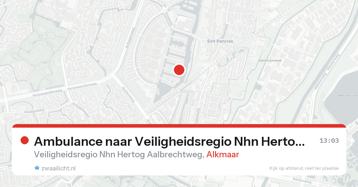 Ambulance naar Veiligheidsregio Nhn Hertog Aalbrechtweg in Alkmaar — 7 feb 2026
