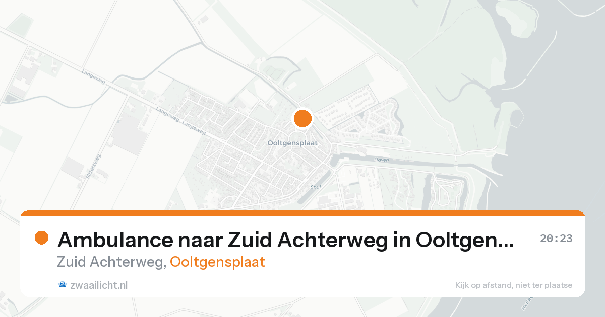 Ambulance naar Zuid Achterweg in Ooltgensplaat — 22 aug 2026