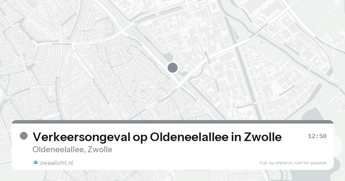 Verkeersongeval op Oldeneelallee in Zwolle — 17 aug 2026