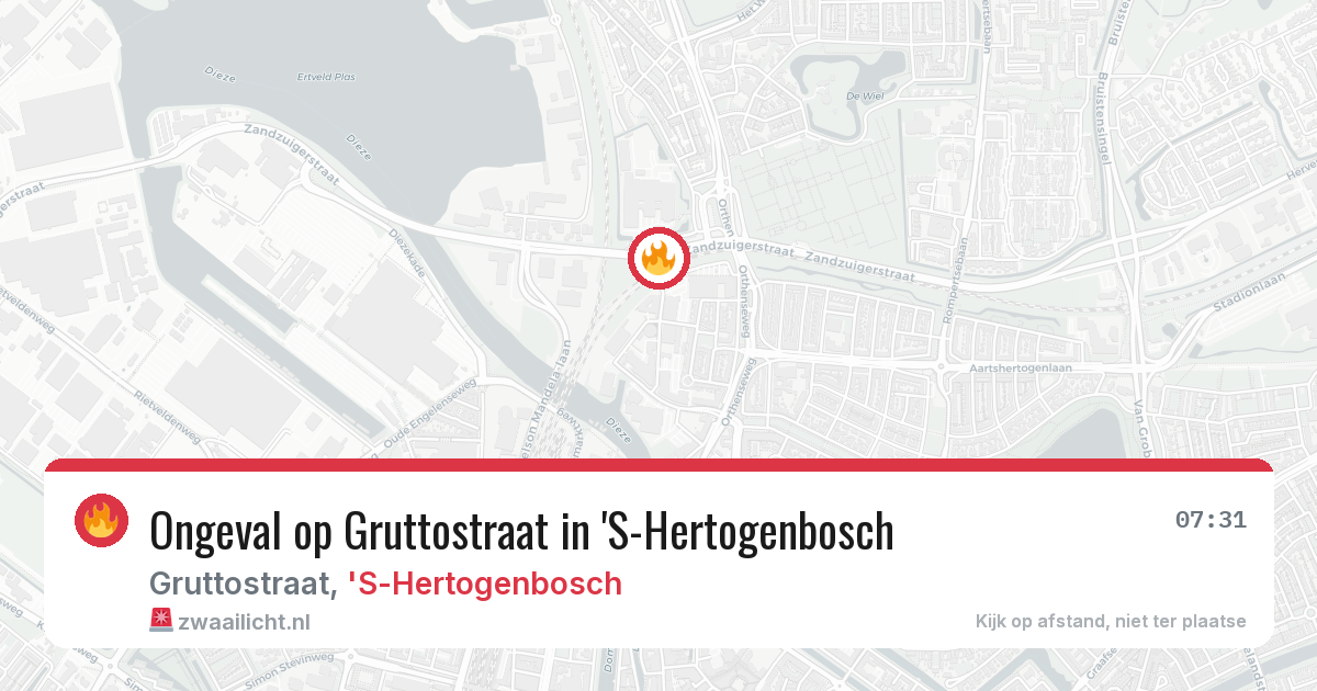 Ongeval op Gruttostraat in 'S-Hertogenbosch — 20 feb 2026