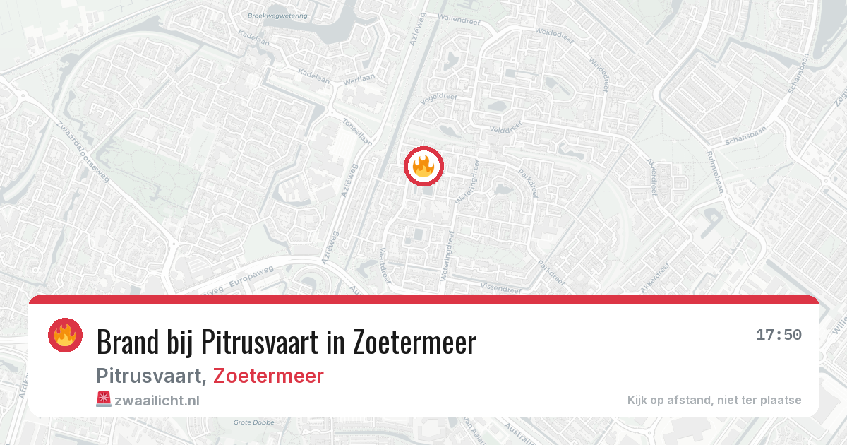 Brand bij Pitrusvaart in Zoetermeer — 10 apr 2026