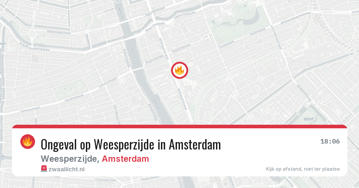 Ongeval op Weesperzijde in Amsterdam — 14 jun 2026