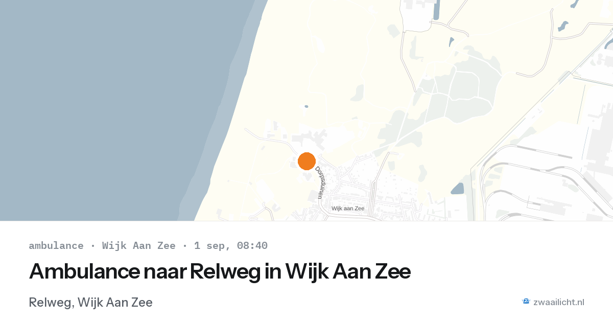 Ambulance naar Relweg in Wijk Aan Zee — 1 sep 2026