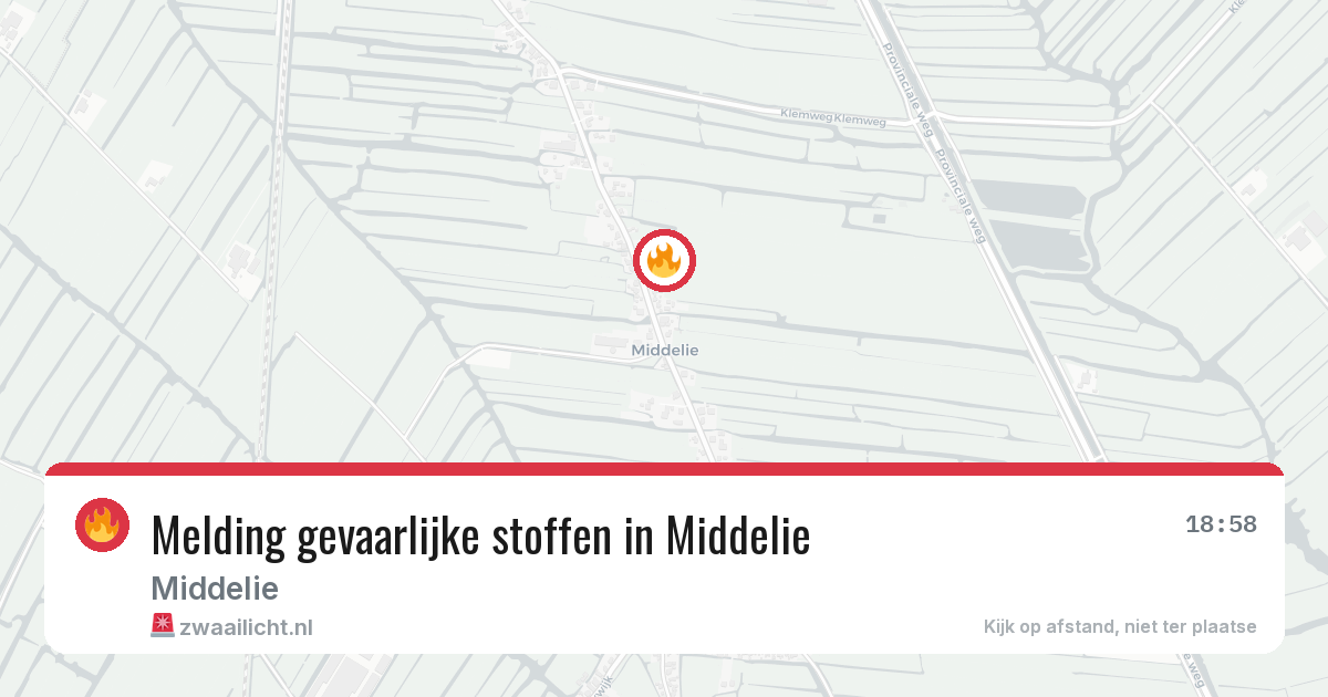 Melding gevaarlijke stoffen in Middelie — 26 mei 2026