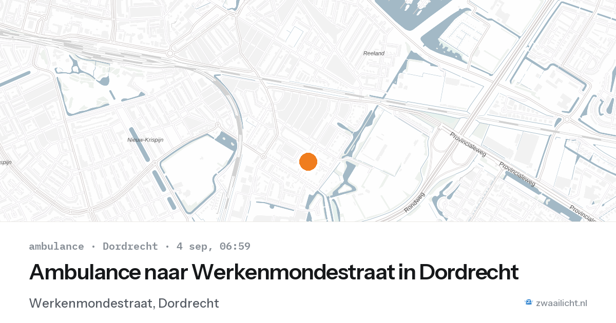Ambulance naar Werkenmondestraat in Dordrecht — 4 sep 2026