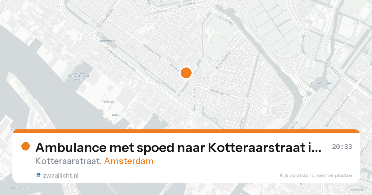 Ambulance met spoed naar Kotteraarstraat in Amsterdam — 17 aug 2026