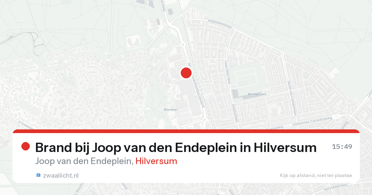 Brand bij Joop van den Endeplein in Hilversum — 18 aug 2026