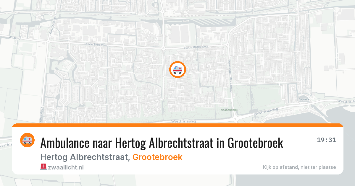 Ambulance naar Hertog Albrechtstraat in Grootebroek — 15 mei 2026