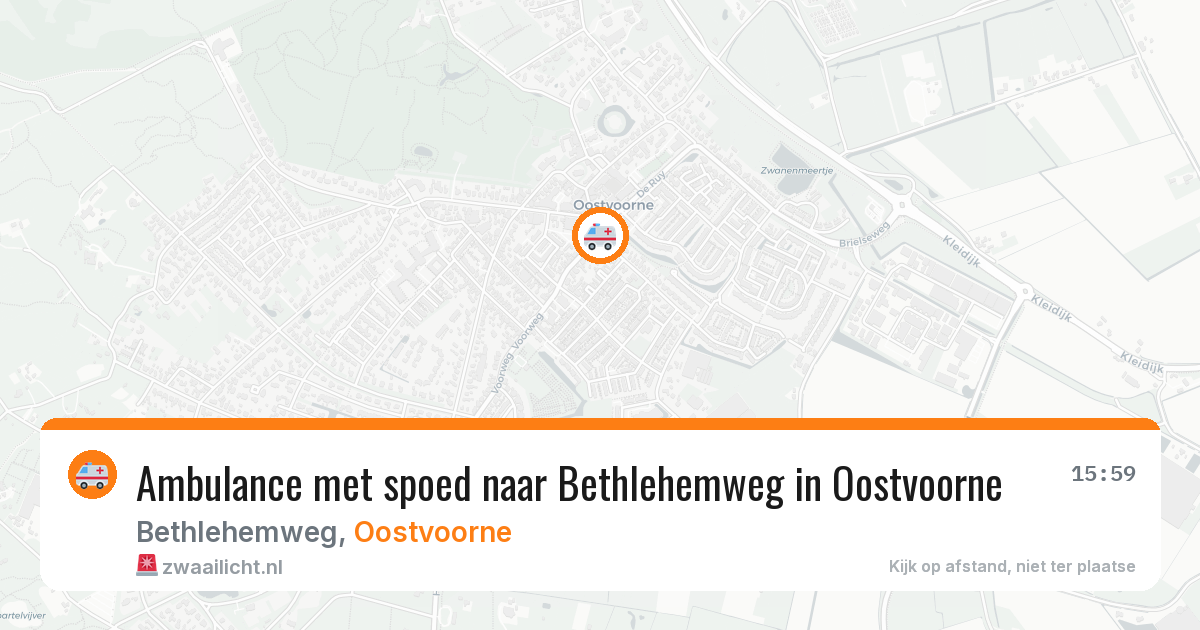 Ambulance met spoed naar Bethlehemweg in Oostvoorne — 25 jun 2026