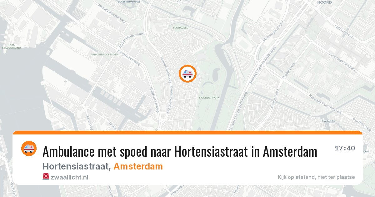 Ambulance met spoed naar Hortensiastraat in Amsterdam — 6 mei 2026