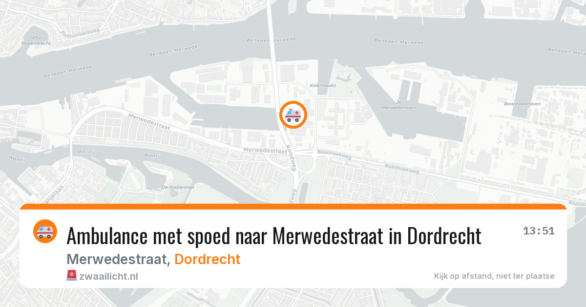 Ambulance met spoed naar Merwedestraat in Dordrecht — 10 jul 2026