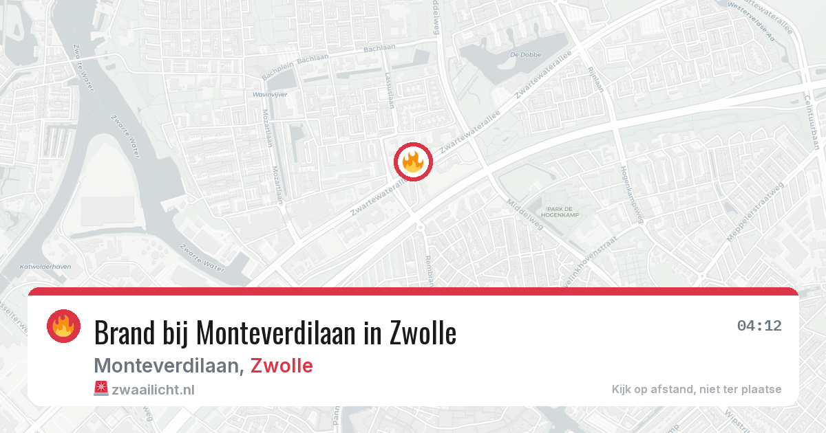 Brand bij Monteverdilaan in Zwolle — 28 jun 2026