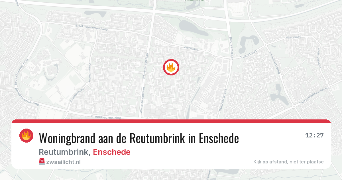 Woningbrand aan de Reutumbrink in Enschede — 28 jun 2026