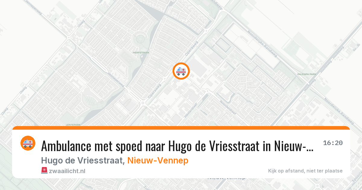 Ambulance met spoed naar Hugo de Vriesstraat in Nieuw-Vennep — 27 mrt 2026