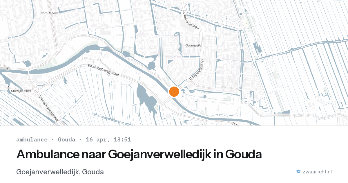 Ambulance naar Goejanverwelledijk in Gouda — 16 apr 2026