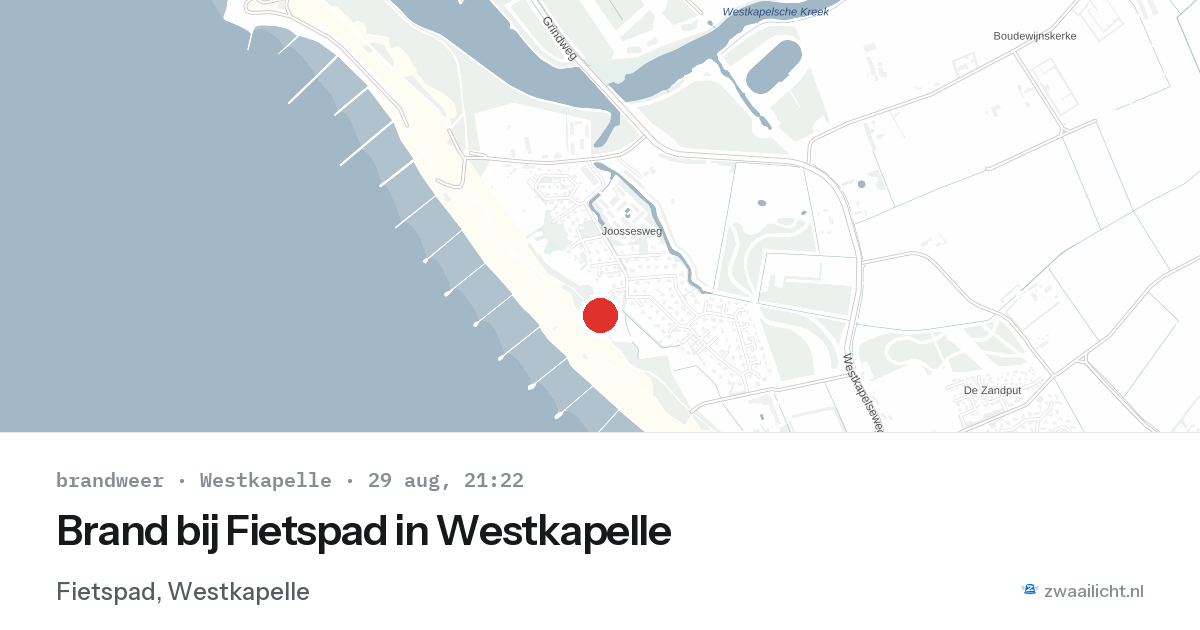 Brand bij Fietspad in Westkapelle — 29 aug 2026