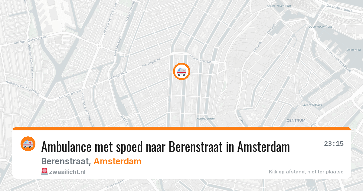 Ambulance met spoed naar Berenstraat in Amsterdam — 7 mrt 2026