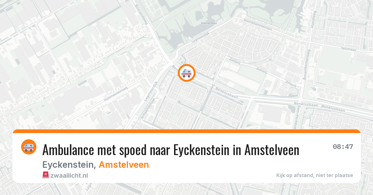 Ambulance met spoed naar Eyckenstein in Amstelveen — 9 aug 2026