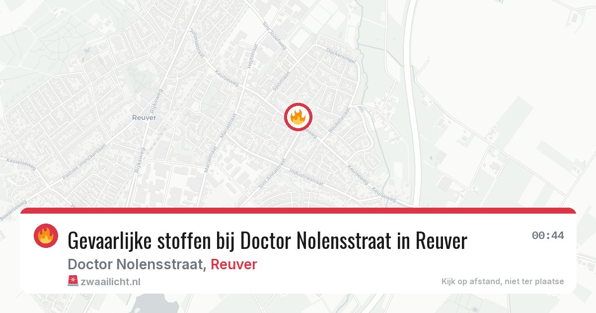 Gevaarlijke stoffen bij Doctor Nolensstraat in Reuver — 30 jul 2026
