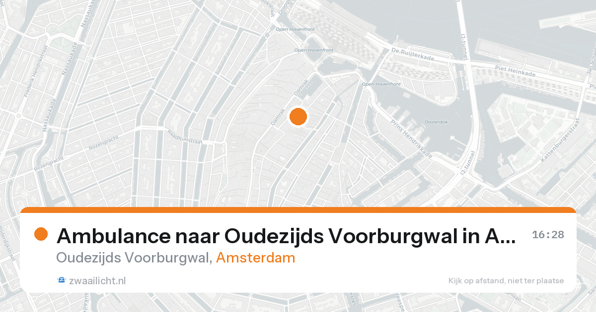 Ambulance naar Oudezijds Voorburgwal in Amsterdam — 17 aug 2026