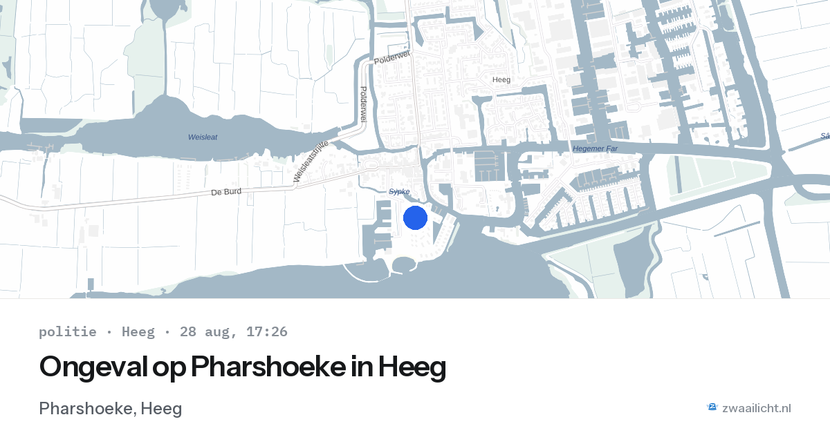 Ongeval op Pharshoeke in Heeg — 28 aug 2026