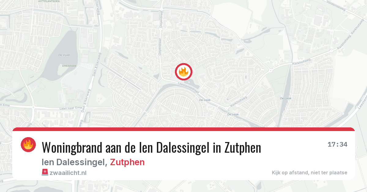 Woningbrand aan de Ien Dalessingel in Zutphen — 20 mei 2026