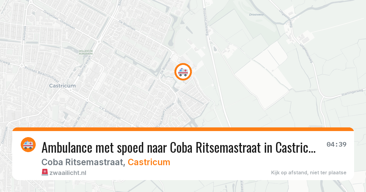 Ambulance met spoed naar Coba Ritsemastraat in Castricum — 15 apr 2026