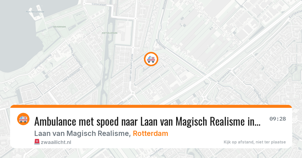 Ambulance met spoed naar Laan van Magisch Realisme in Rotterdam — 10 jun 2026