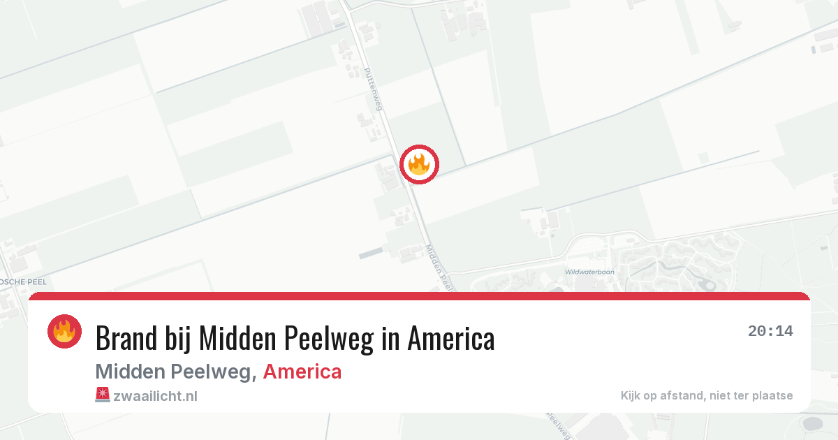 Brand bij Midden Peelweg in America — 28 mei 2026