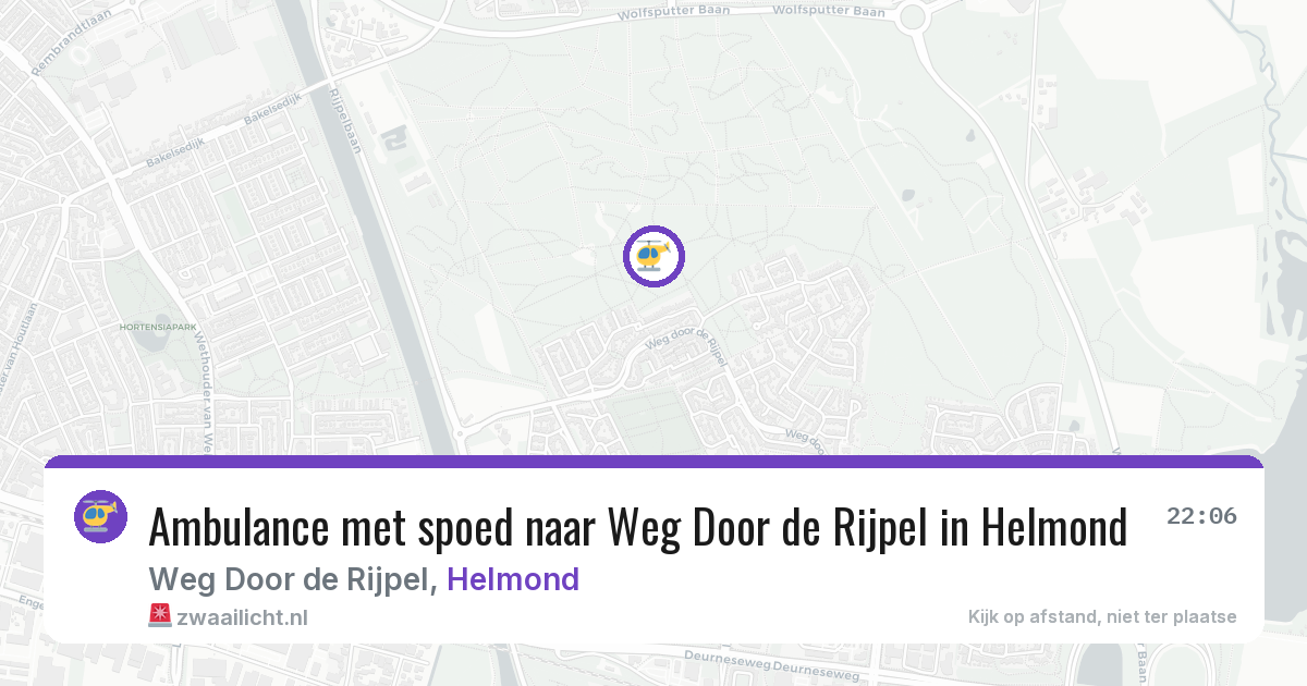 Ambulance met spoed naar Weg Door de Rijpel in Helmond — 9 jun 2026