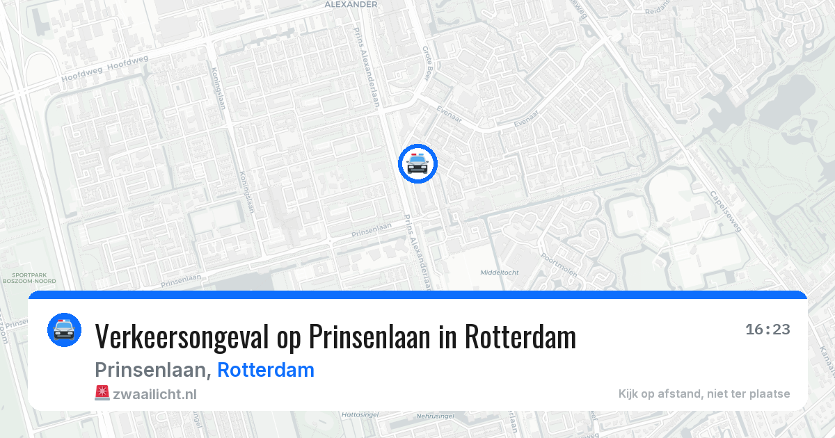 Verkeersongeval op Prinsenlaan in Rotterdam — 1 aug 2026
