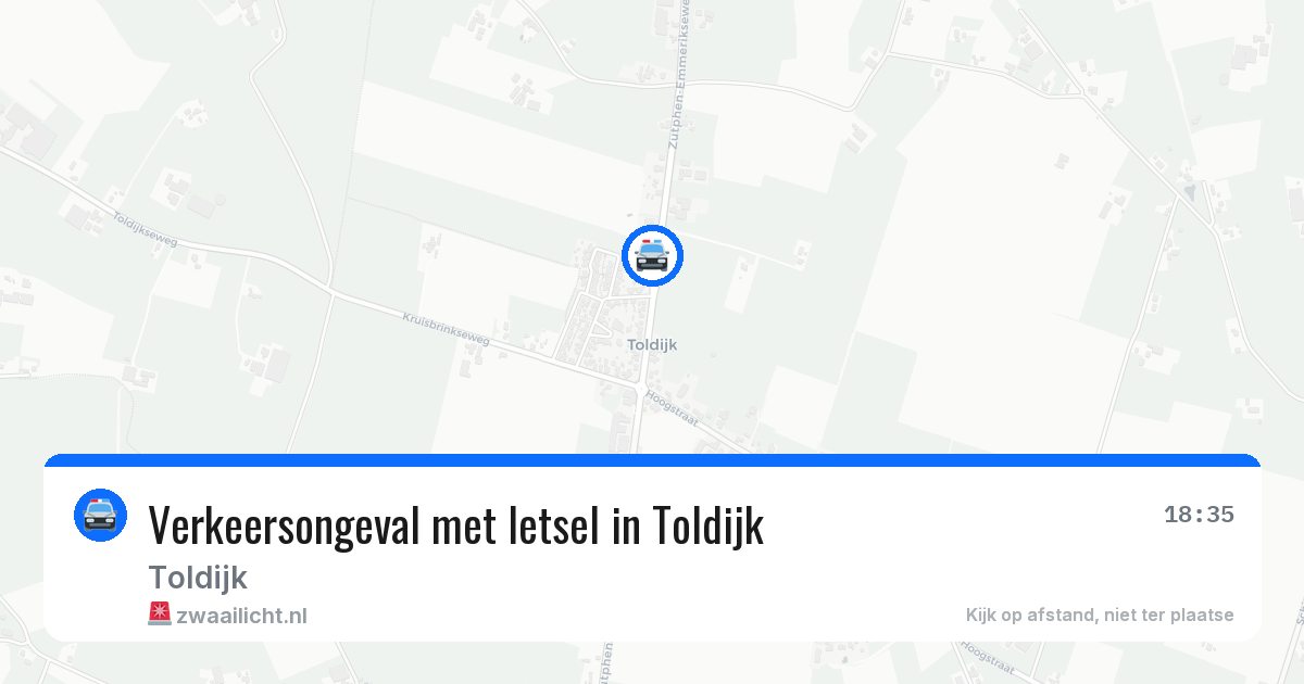 Verkeersongeval met letsel in Toldijk — 29 apr 2026