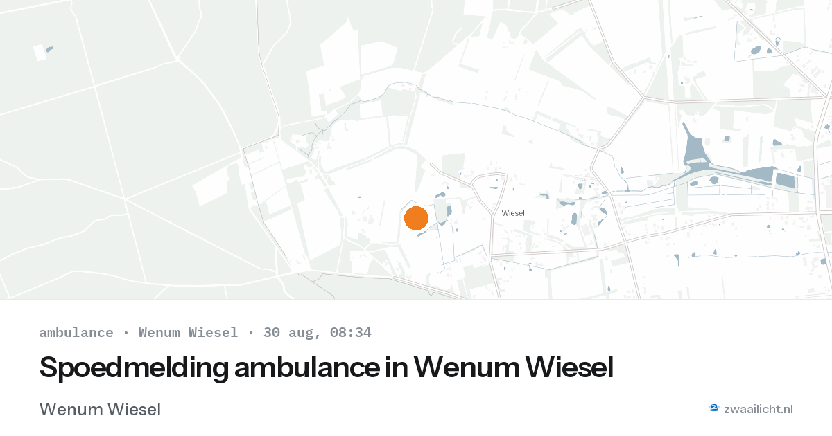 Spoedmelding ambulance in Wenum Wiesel — 30 aug 2026