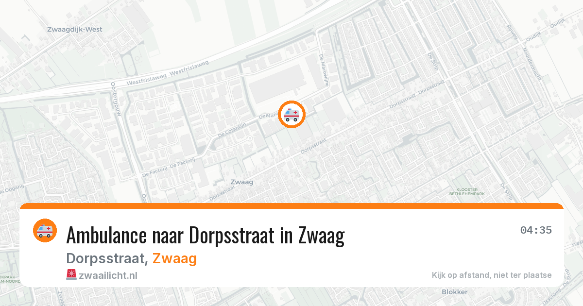Ambulance naar Dorpsstraat in Zwaag — 7 jul 2026