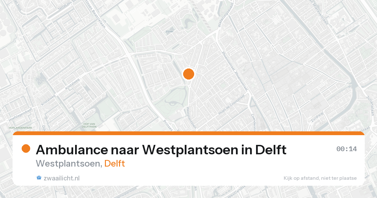 Ambulance naar Westplantsoen in Delft — 17 aug 2026