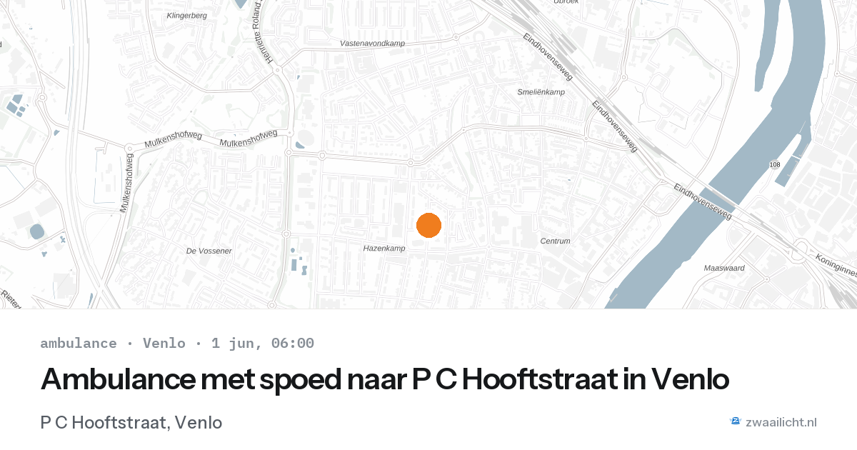 Ambulance met spoed naar P C Hooftstraat in Venlo — 1 jun 2026