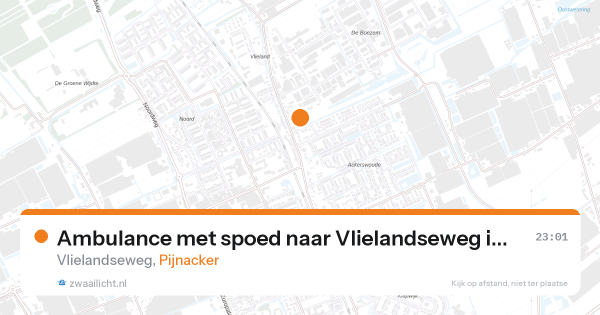 Ambulance met spoed naar Vlielandseweg in Pijnacker — 18 mei 2026