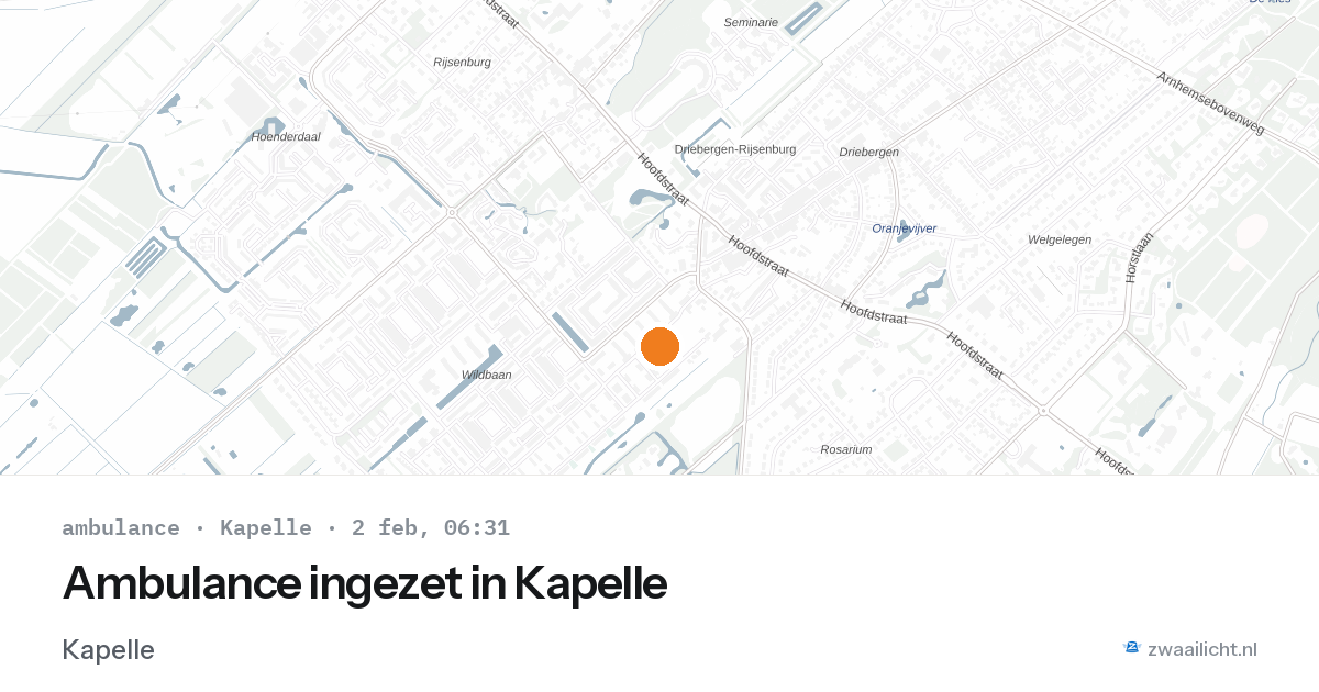 Ambulance ingezet in Kapelle — 2 feb 2026