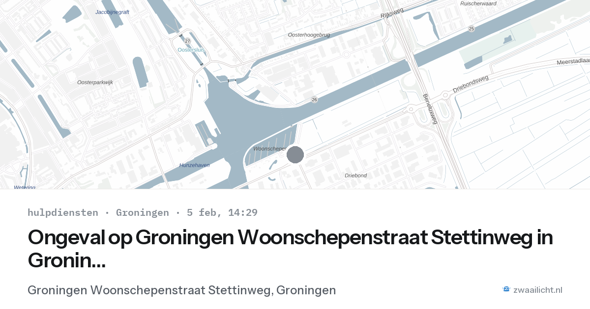 Ongeval op Groningen Woonschepenstraat Stettinweg in Groningen — 5 feb 2026