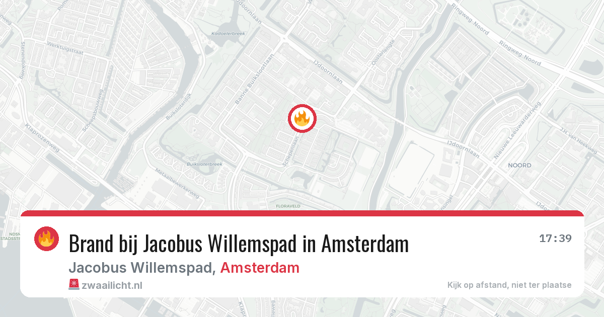 Brand bij Jacobus Willemspad in Amsterdam — 7 mei 2026
