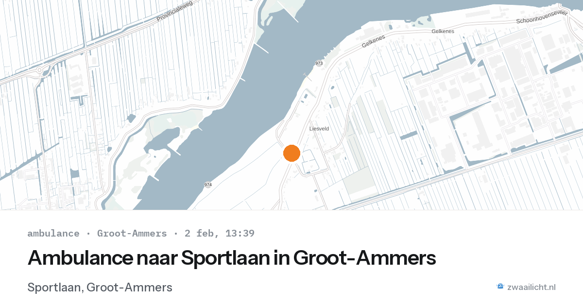 Ambulance naar Sportlaan in Groot-Ammers — 2 feb 2026
