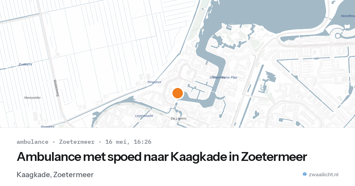 Ambulance met spoed naar Kaagkade in Zoetermeer — 16 mei 2026