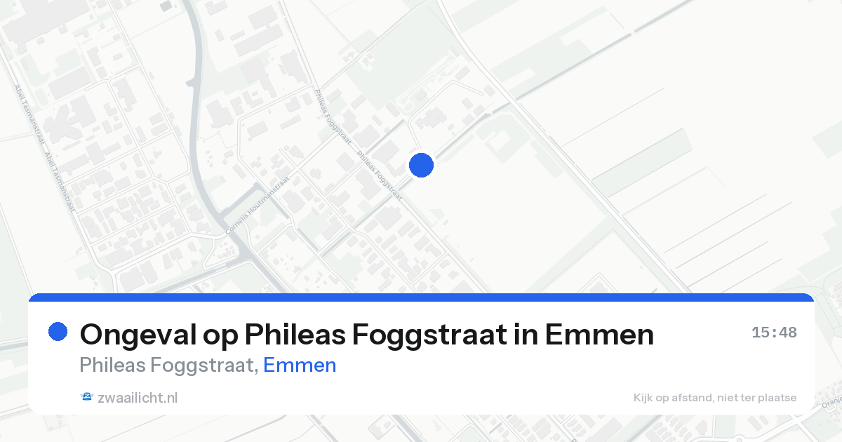 Ongeval op Phileas Foggstraat in Emmen — 14 aug 2026