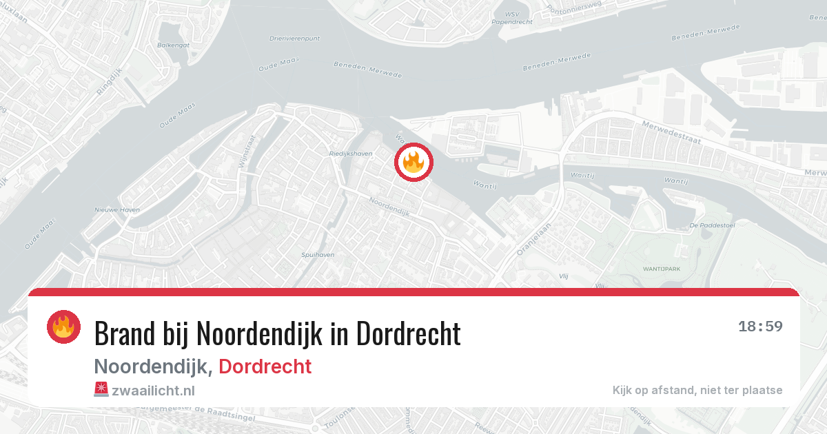 Brand bij Noordendijk in Dordrecht — 13 mei 2026