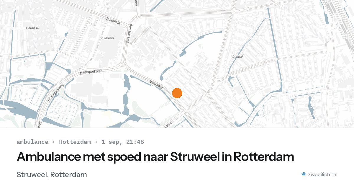 Ambulance met spoed naar Struweel in Rotterdam — 1 sep 2026
