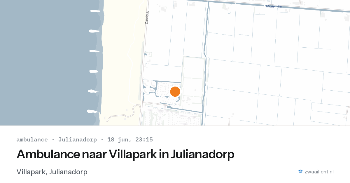 Ambulance naar Villapark in Julianadorp — 18 jun 2026