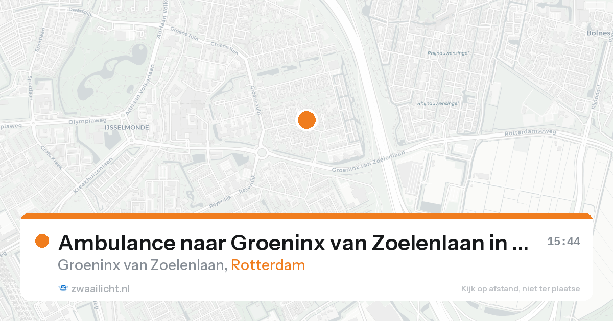 Ambulance naar Groeninx van Zoelenlaan in Rotterdam — 20 aug 2026