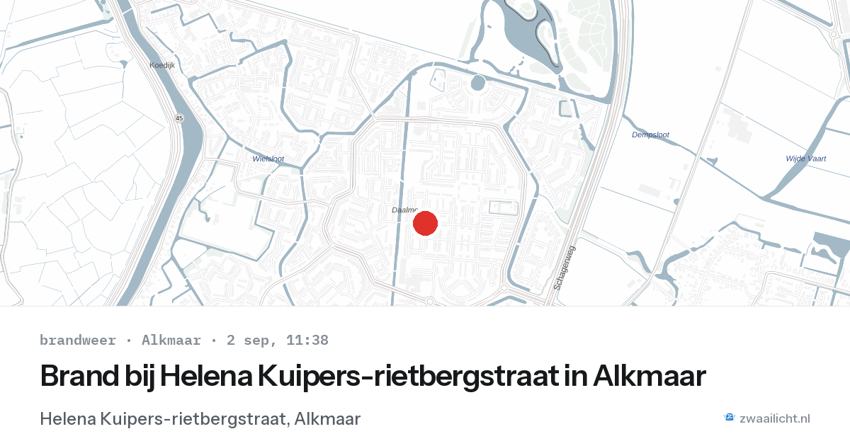 Brand bij Helena Kuipers-rietbergstraat in Alkmaar — 2 sep 2026